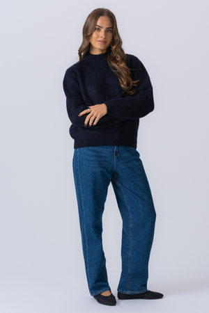 Hazel Strikkegenser - Navy