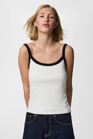 May Strap Topp - Bright White-Black