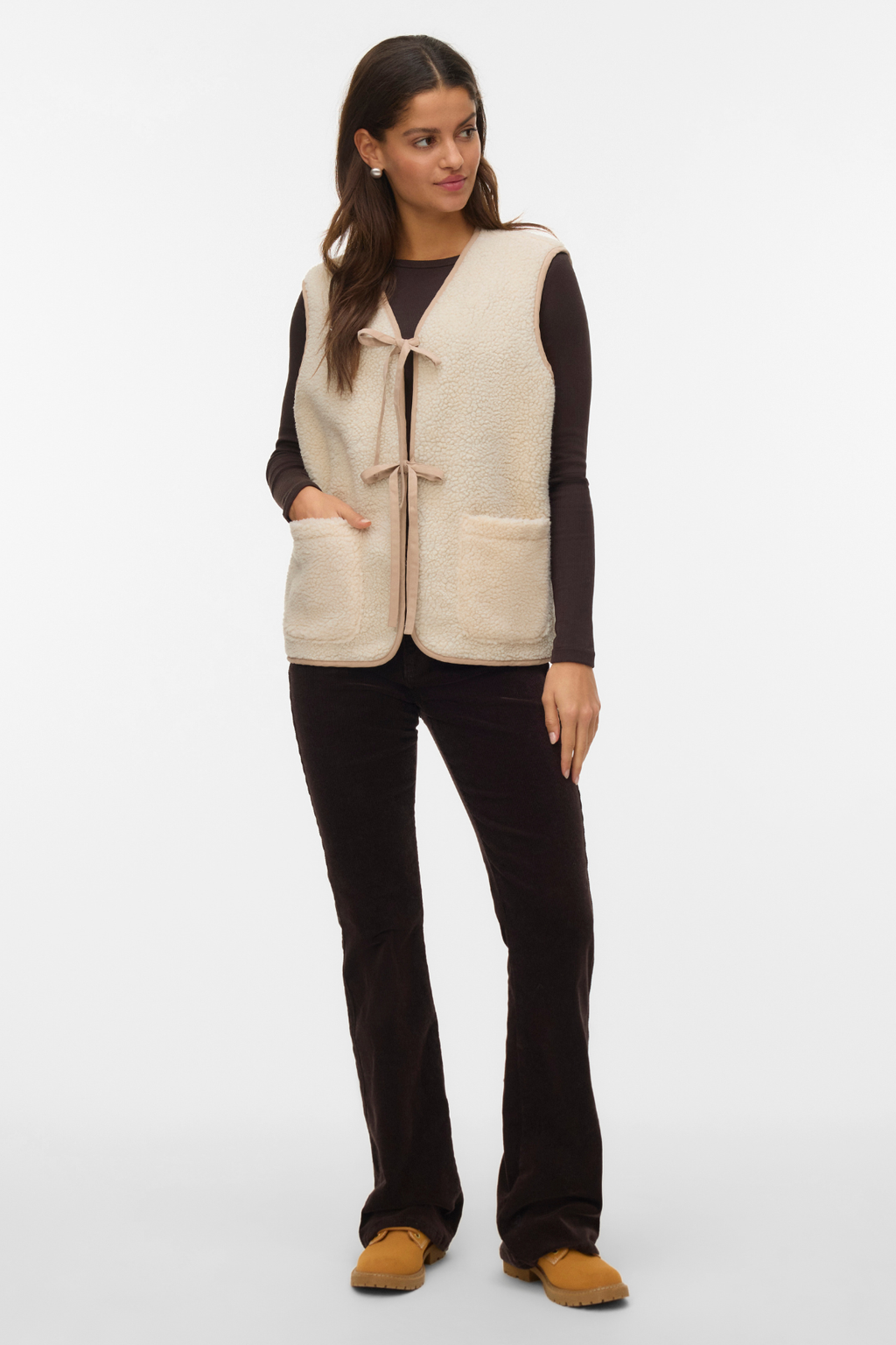 Cleo Kort Vest - Oatmeal