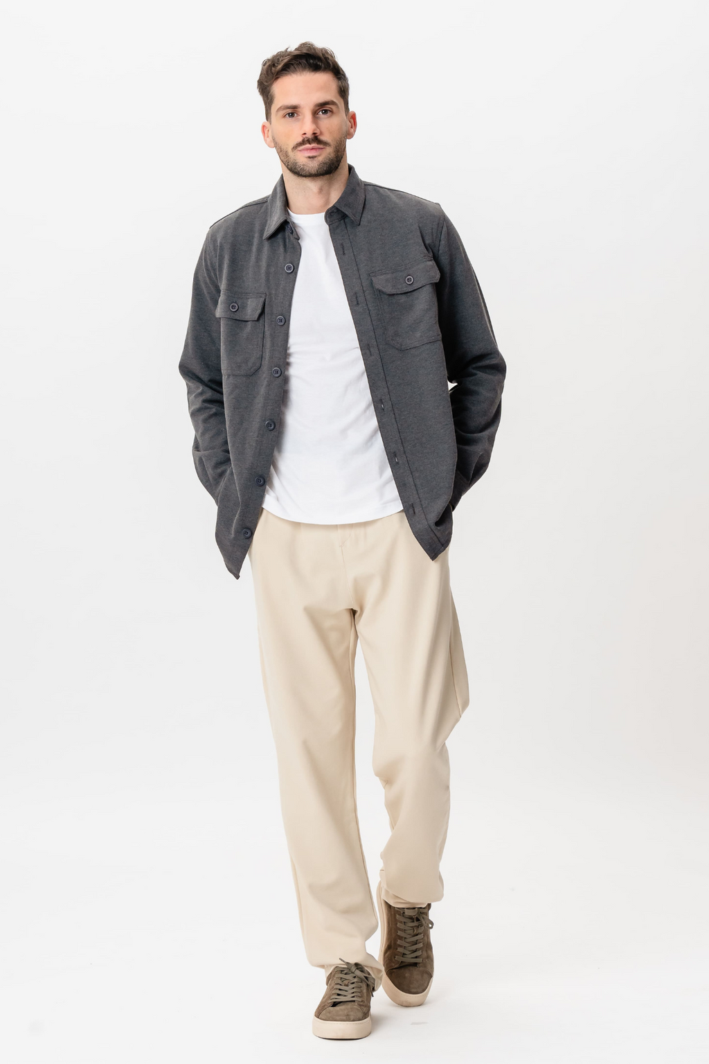 Performance Regular Overshirt - Kullgrå