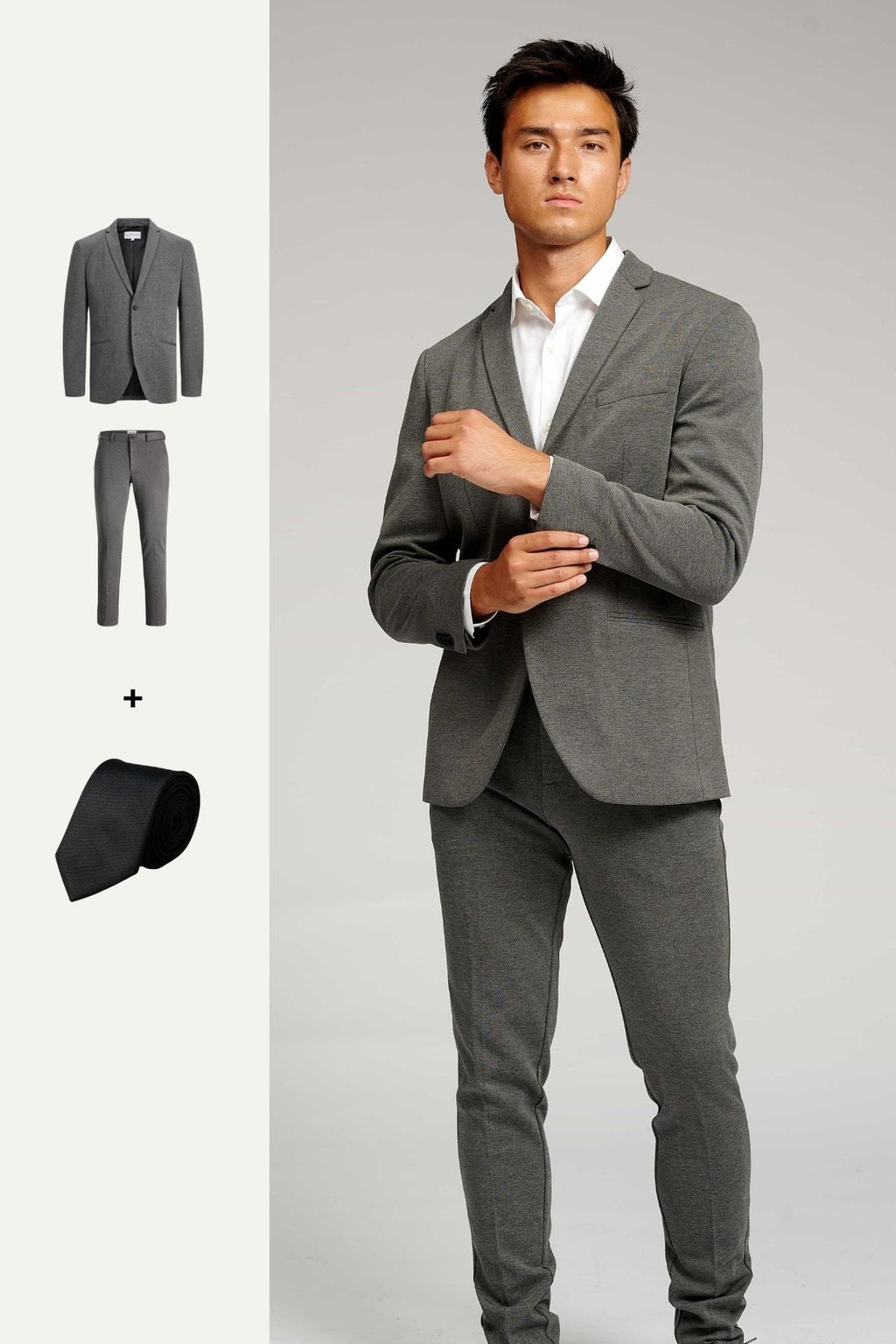 The Original Performance Suit™️ (mørkegrå) + Slips - Pakketilbud (V.I.P)