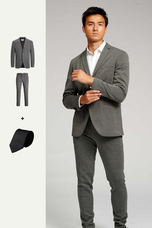 The Original Performance Suit™️ (mørkegrå) + Slips - Pakketilbud (V.I.P)