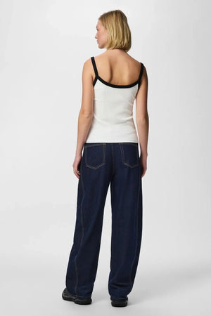 May Strap Topp - Bright White-Black