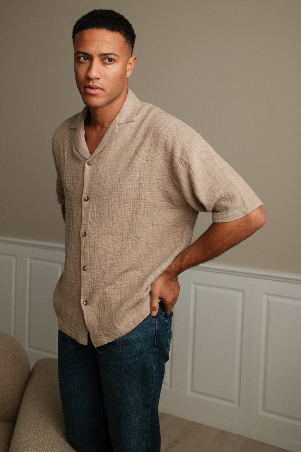 Kortermet Skjorte - Sand