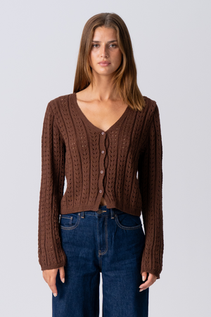 Virginia Strikkecardigan - Brun