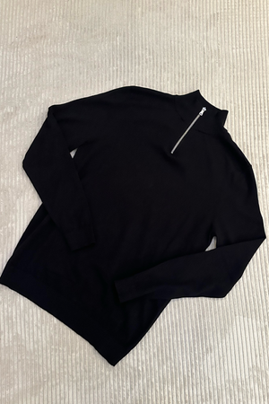 Pullover Half Zip - Svart