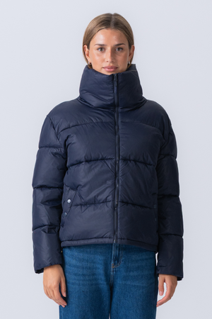 Kort Puffer Jakke - Navy