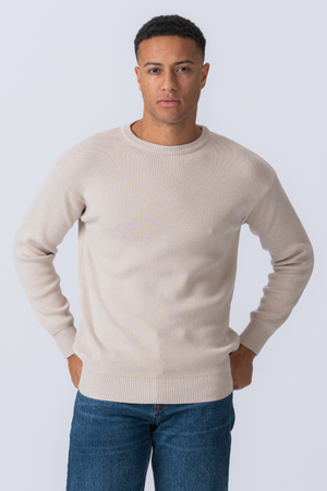 Crewneck Knit Sweater - Lys Beige