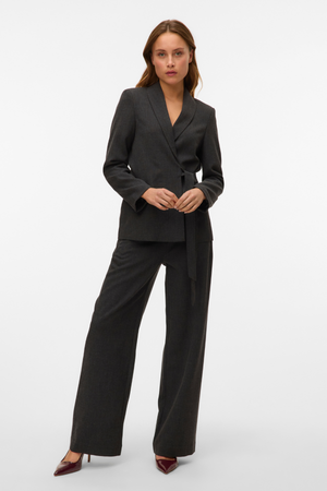 Bestie Wide Strap Pant - Mørkegrå Melange