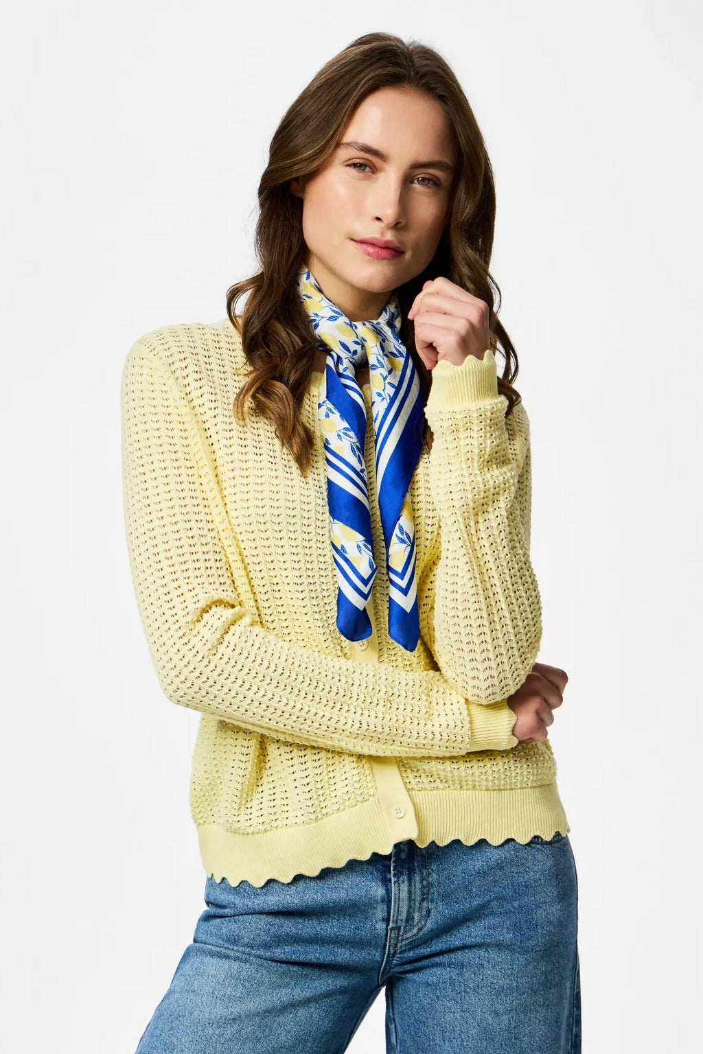 Scout O-Neck Strikket Cardigan - French Vanilla