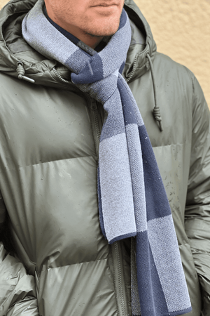 Skjerf - Blå Langt Rutete