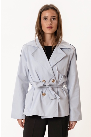 Sia Short Trenchcoat - Lyseblå
