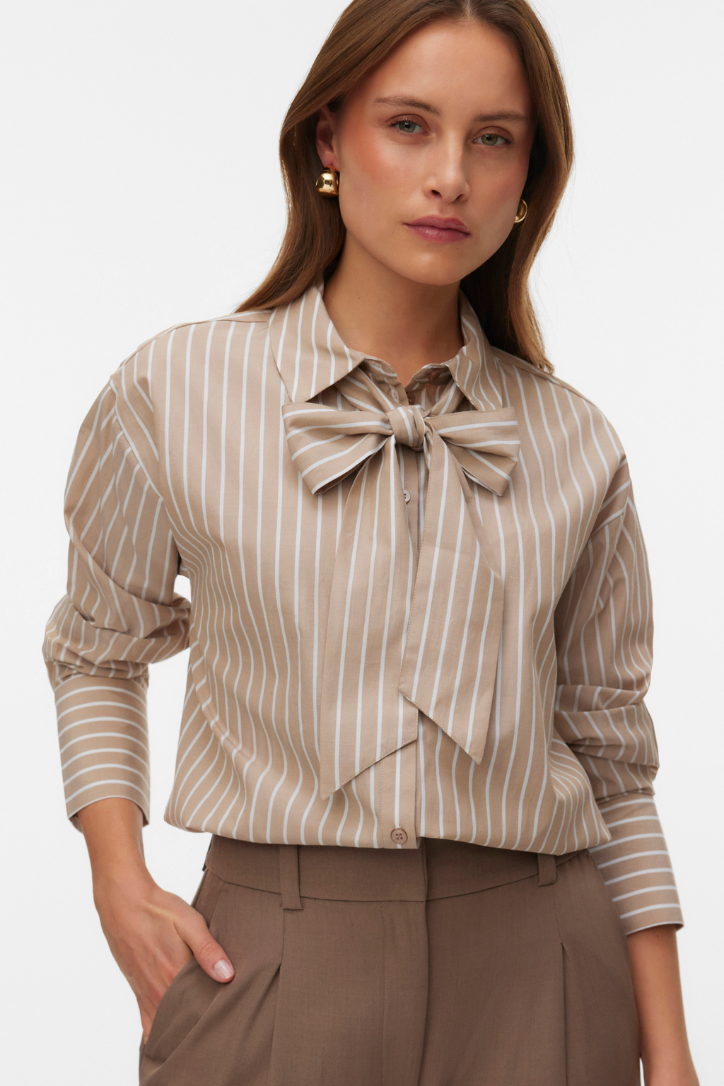 Islunn Sløyfeskjorte - Silver Mink Snow White