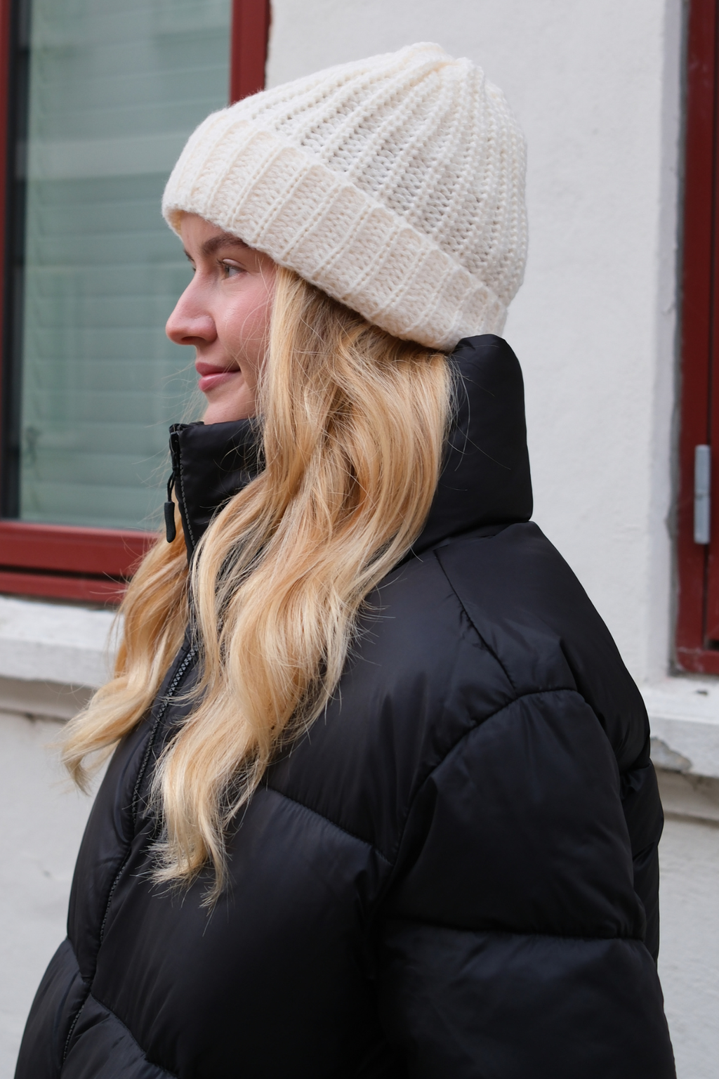 Ribbed Beanie - Lys beige