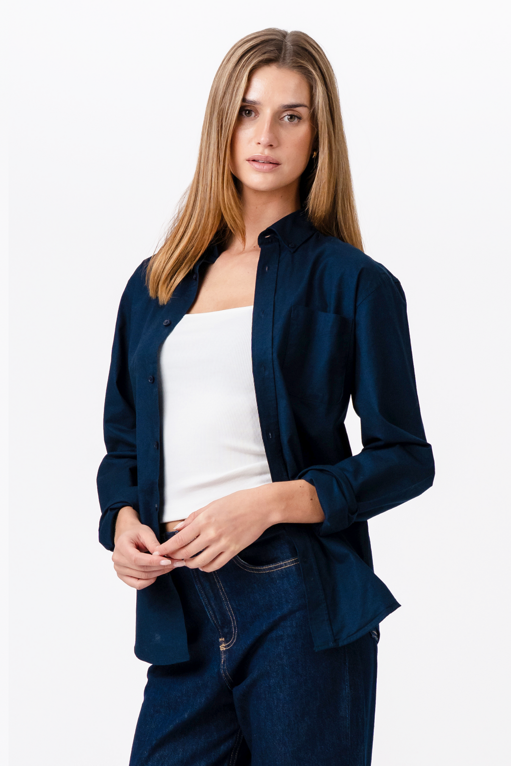 Boyfriend Oxford Skjorte - Navy