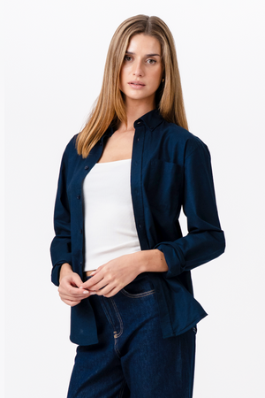 Boyfriend Oxford Skjorte - Navy