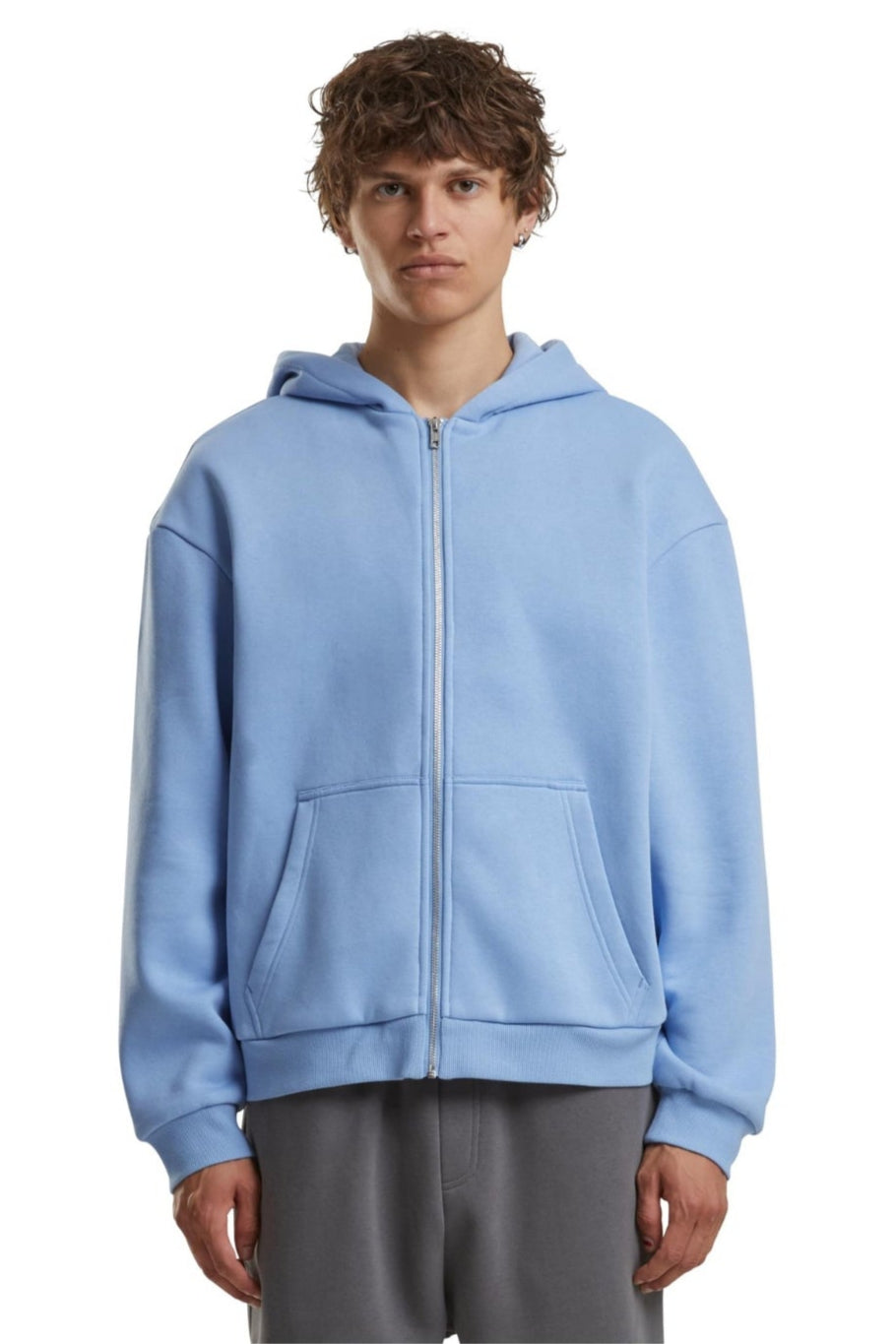 Everyday Zip Hoodie - Pudderblå