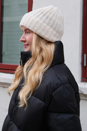 Ribbed Beanie - Lys beige
