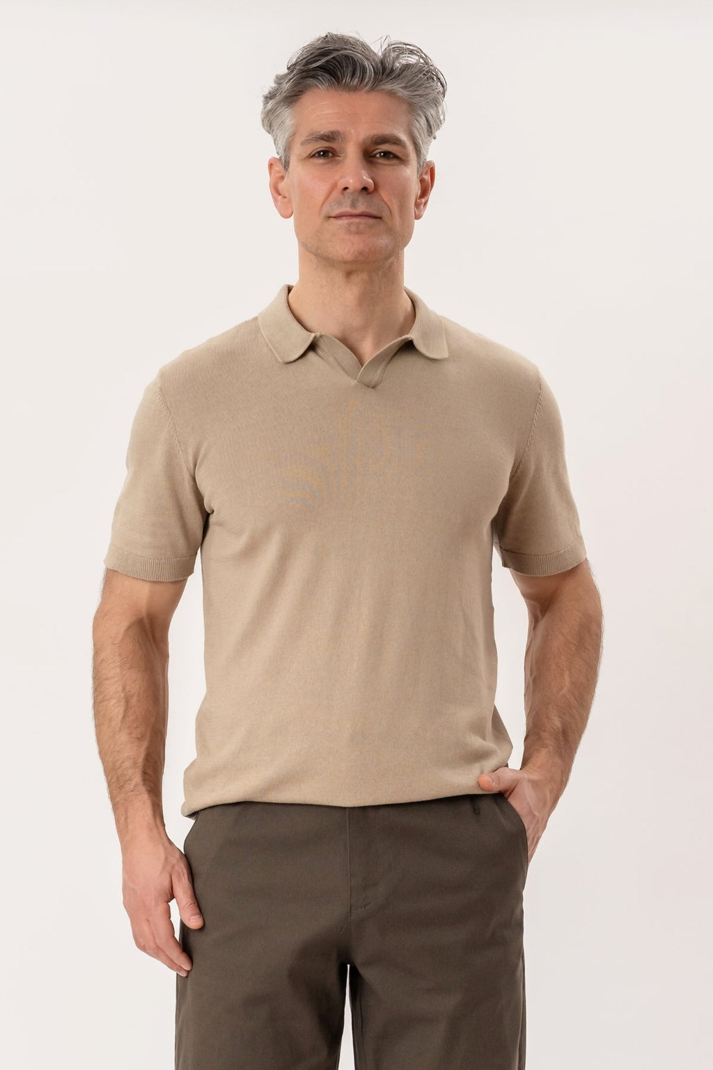 Nathan Strikket Polo - Sand
