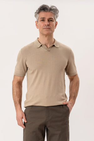 Nathan Strikket Polo - Sand