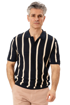 Otis Strikket Polo - Navy
