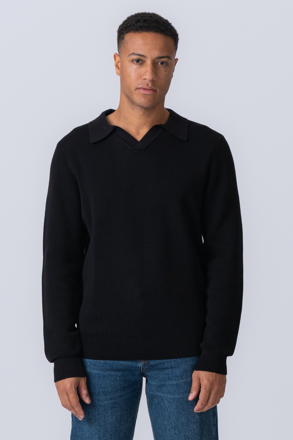 Samuel Strikket Polo - Svart