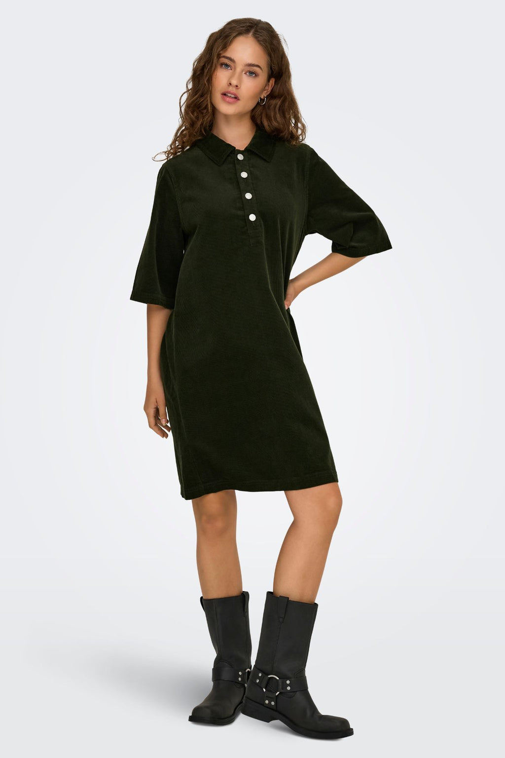 Nessa Kordfløyelkjole - Rosin