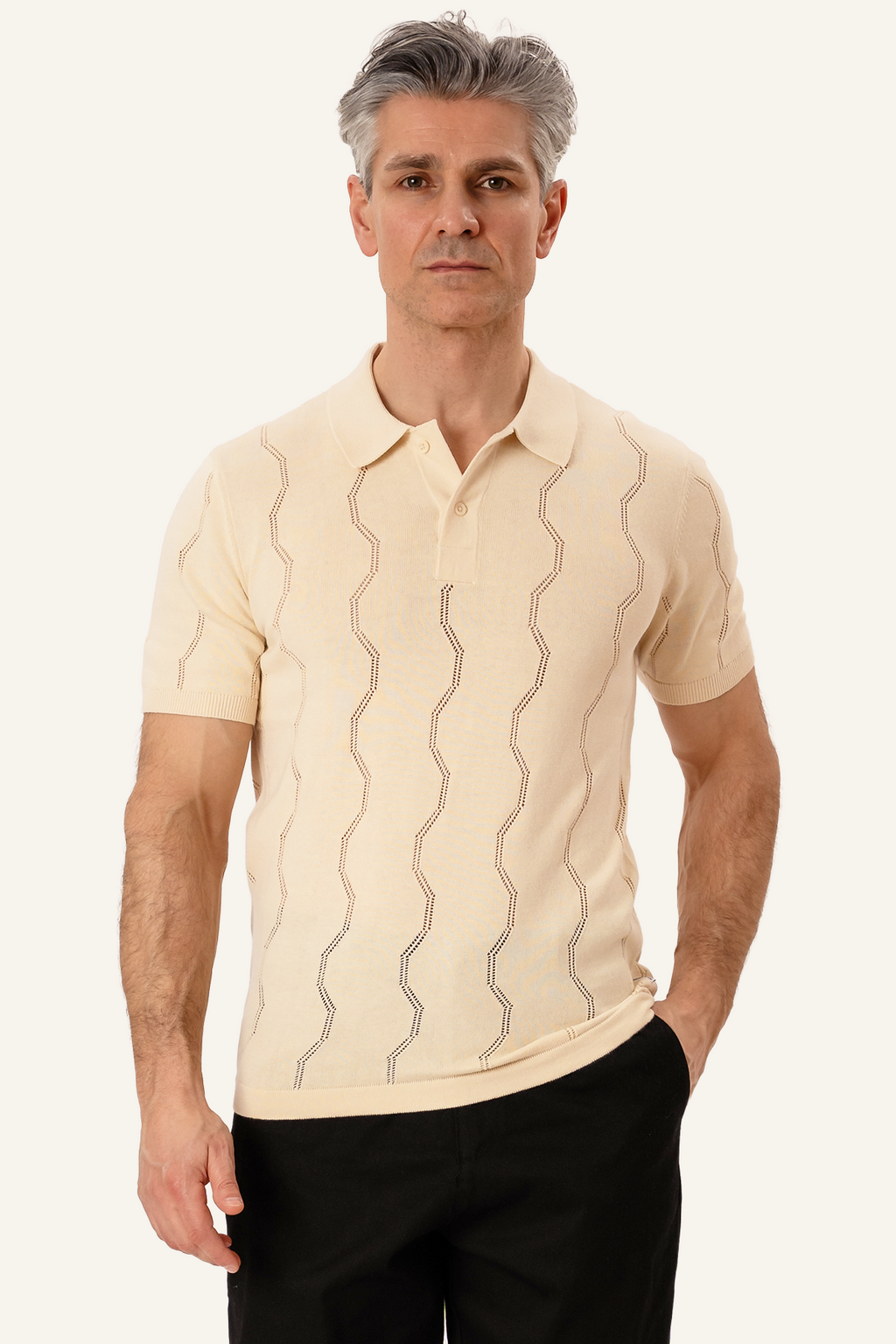 Duran Strikket Polo - Sand