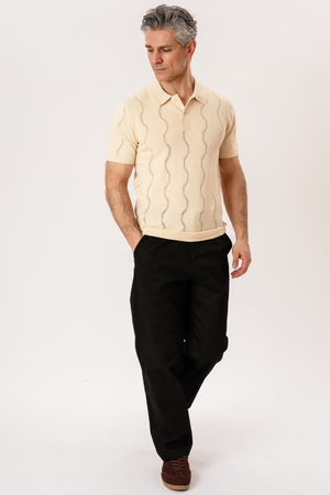 Duran Strikket Polo - Sand