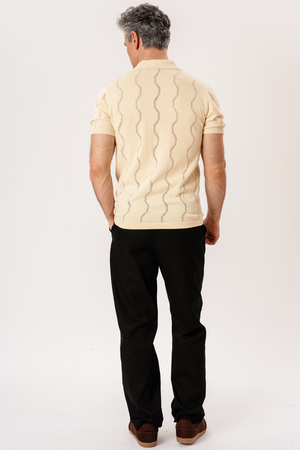 Duran Strikket Polo - Sand