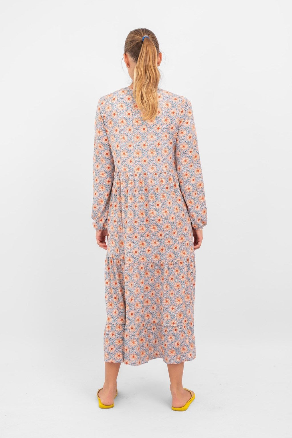 Julia blomstret kjole - Blå