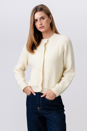 Emilie Strikkecardigan - Beige