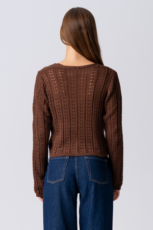 Virginia Strikkecardigan - Brun