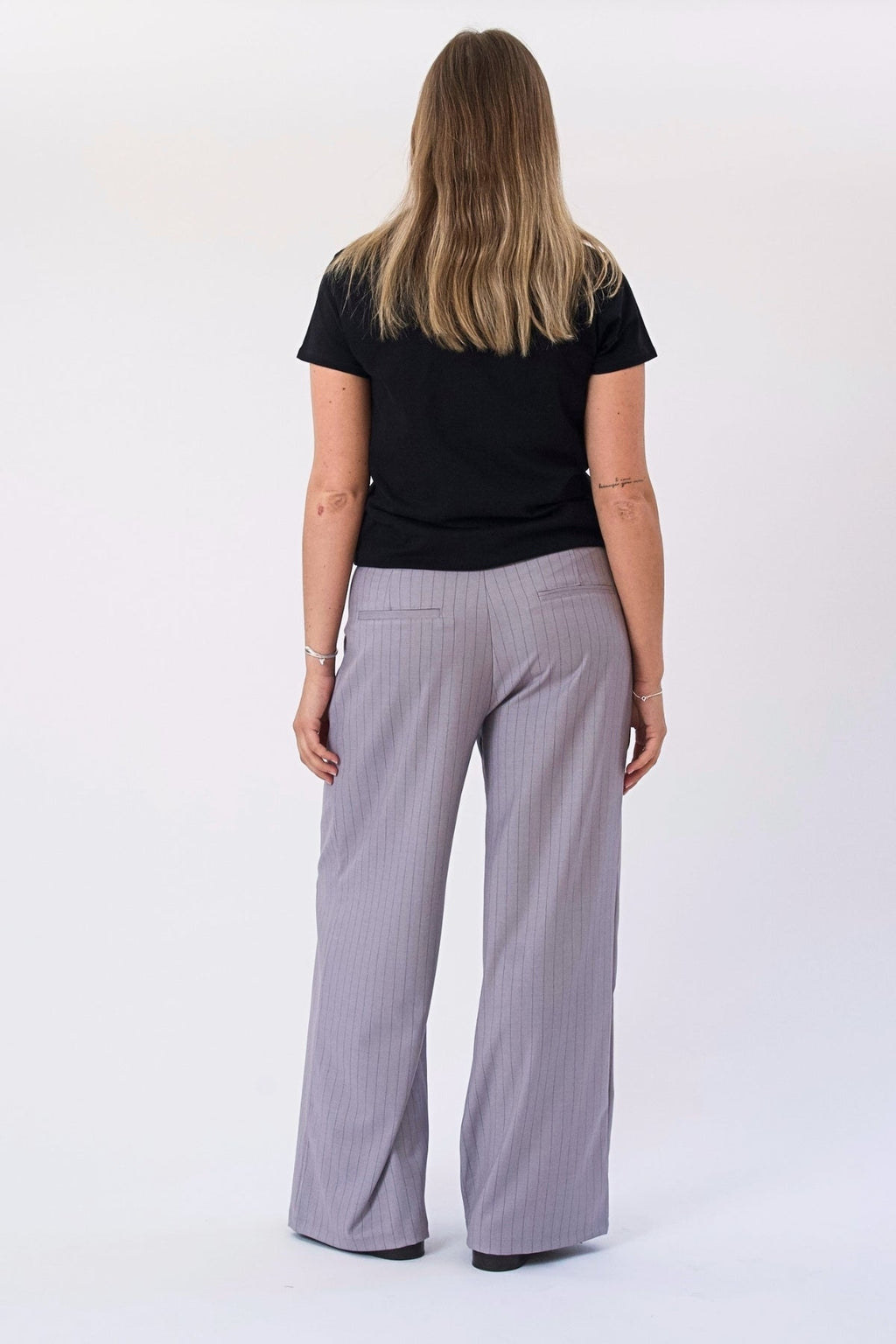 Paloma Pinstripe Pants - Taupe