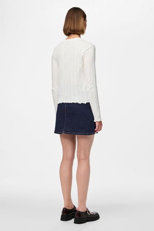 Marie O-hals Poin Topp - Cloud Dancer