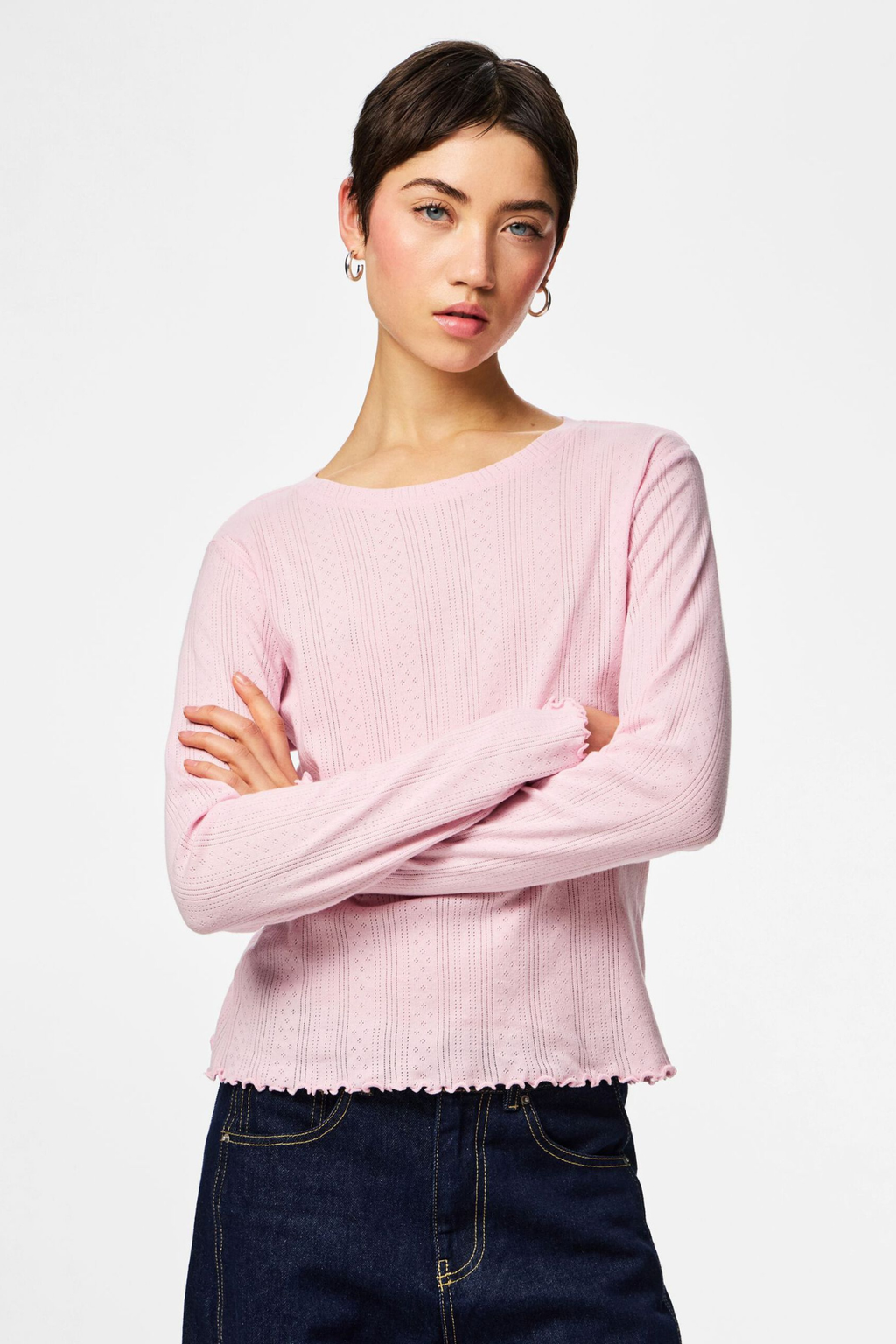 Marie O-Neck Top - Roseate Spoonbill