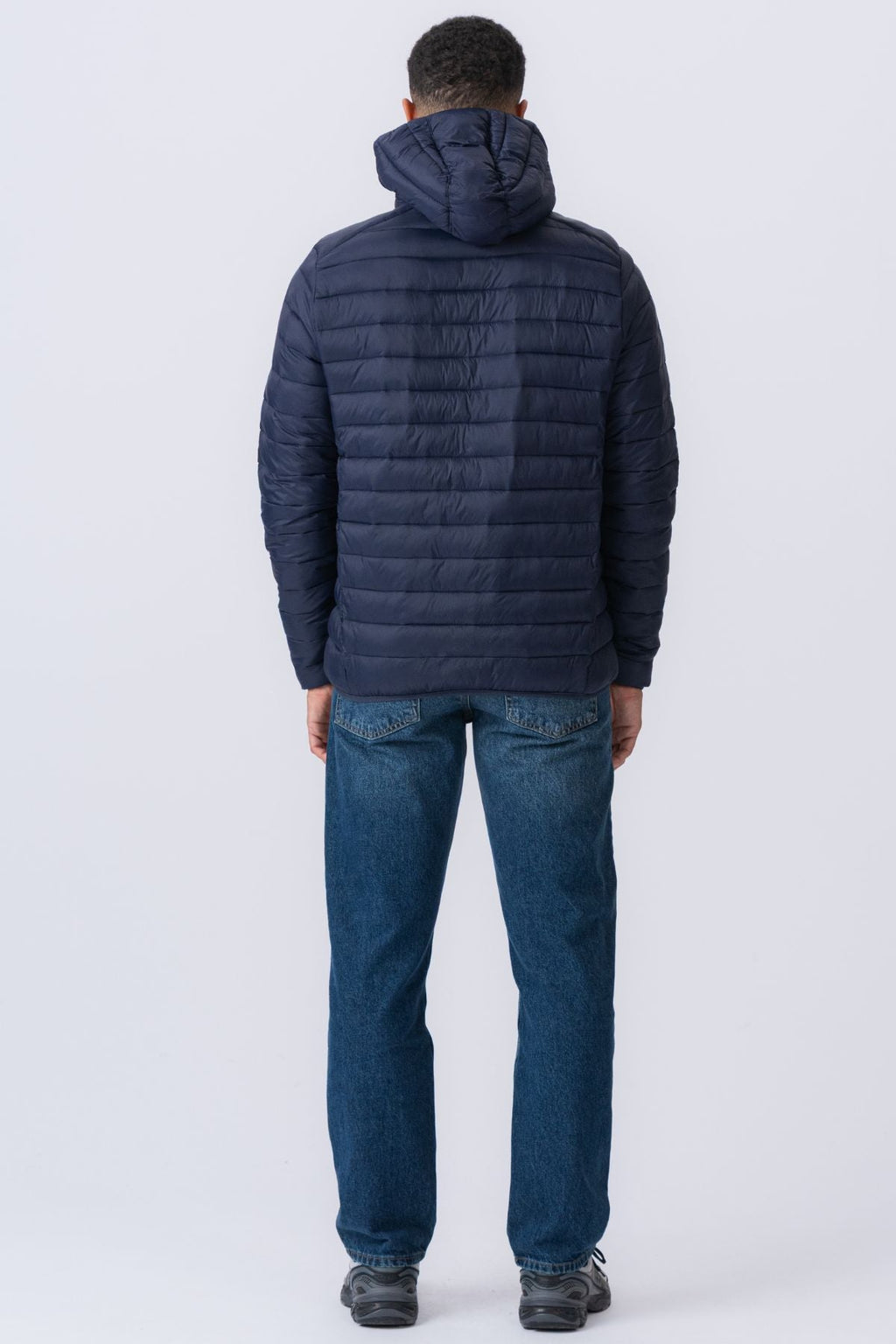 Hooded Light Puffer Jakke - Marineblå
