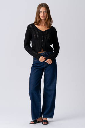 Virginia Strikkecardigan - Svart