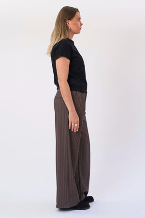 Paloma Pinstripe Pants - Tobacco