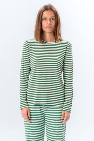 Striped Long Sleeve Slim Fit - Grønn
