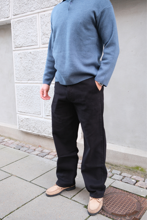 Straight Cotton Chino - Svart