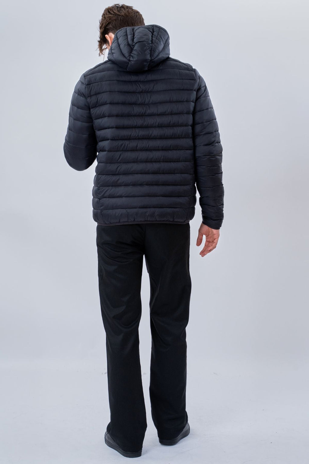 Hooded Light Puffer Jakke - Svart