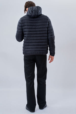 Hooded Light Puffer Jakke - Svart