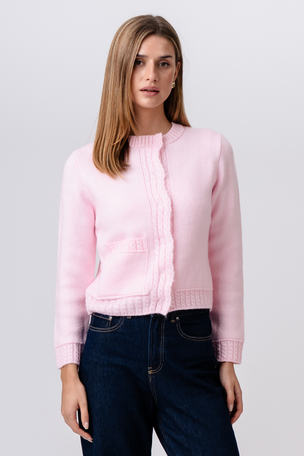 Emilie Strikkecardigan - Rosa