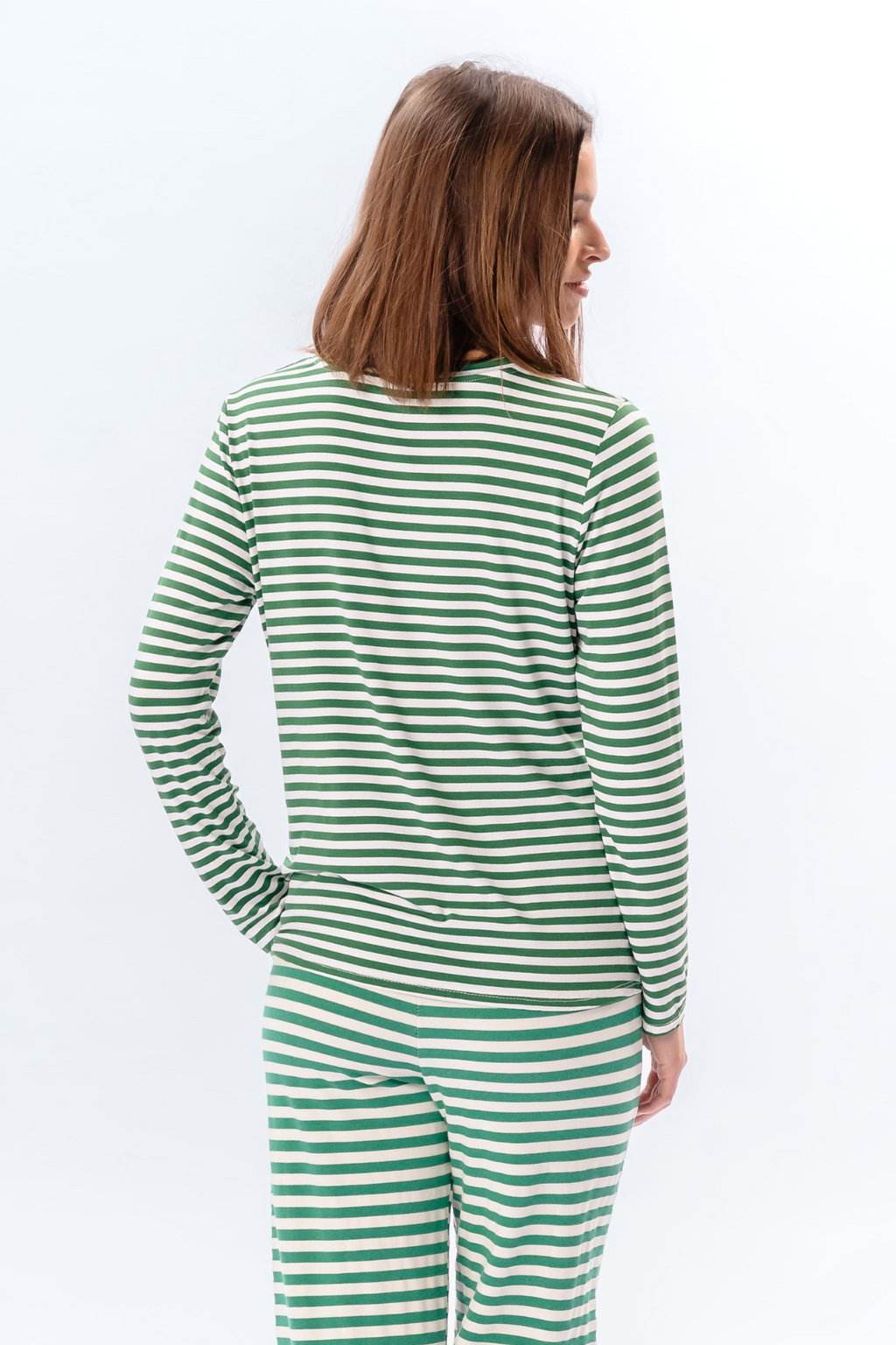 Striped Long Sleeve Slim Fit - Grønn