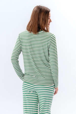 Striped Long Sleeve Slim Fit - Grønn