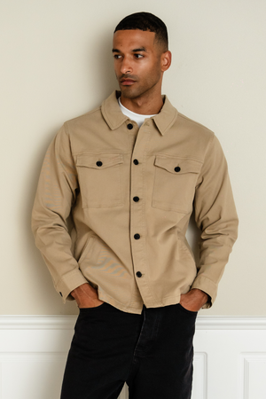 Twill Overshirt - Mørk Sand