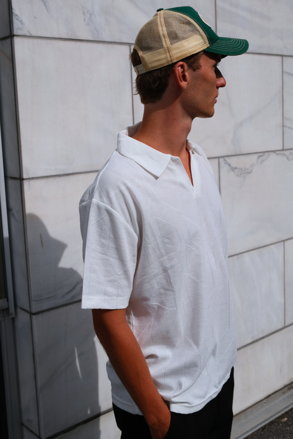 Atlas Teksturert Polo - Hvit