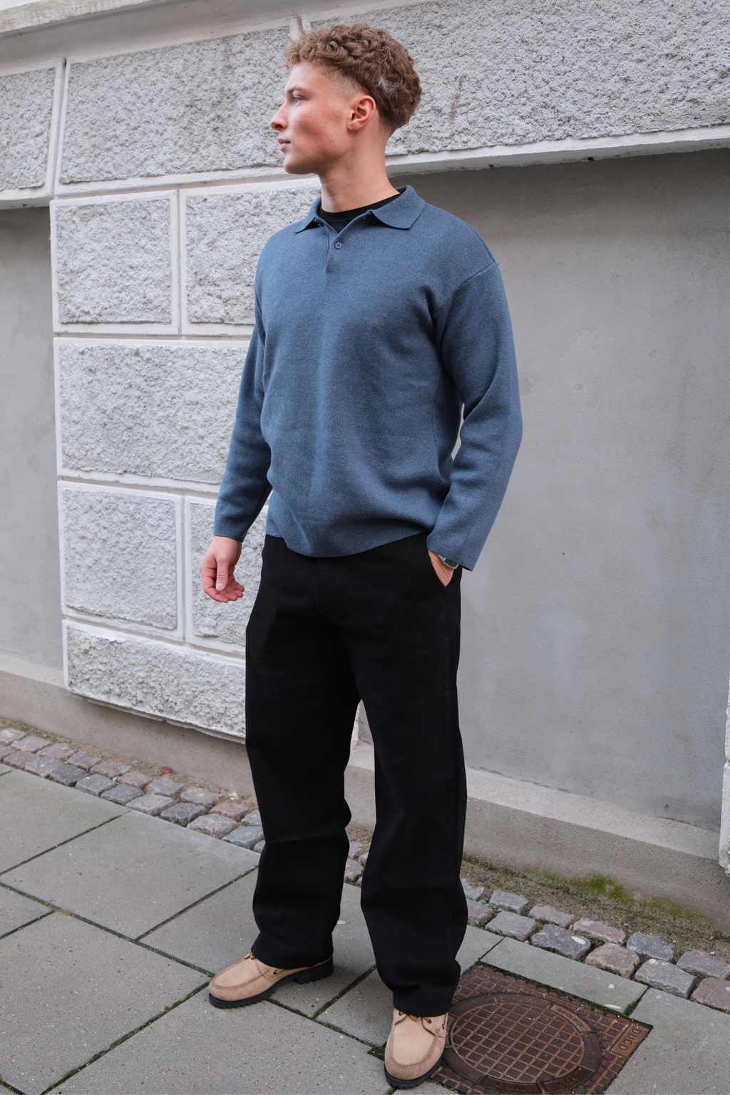 Straight Cotton Chino - Svart
