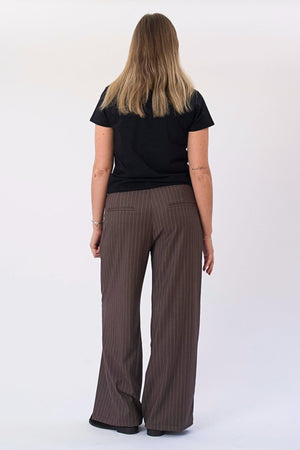 Paloma Pinstripe Pants - Tobacco
